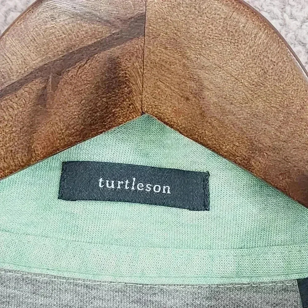 Turtleson Men's Polo Long sleeve Sweatshirt Size L Mock Zip up - Picture 4 of 8